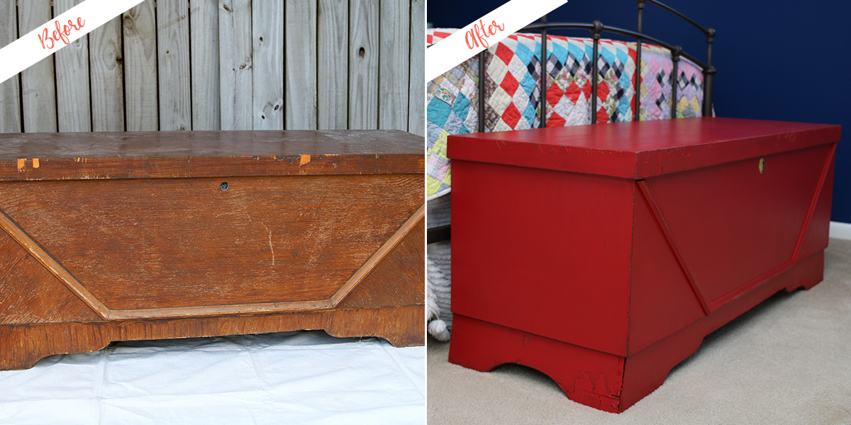 Perfect Blanket Chest, before and after