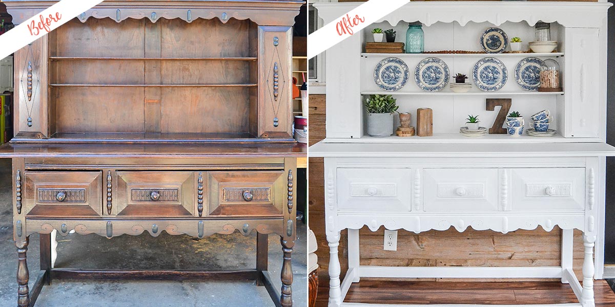 Buffet Makeover project, before and after