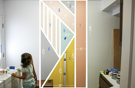 Measurements of wall with geometric shapes