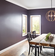Dining room painted in matte sheen.