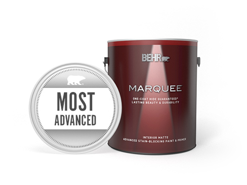 Can of Behr Marquee Interior Matte Paint and Primer